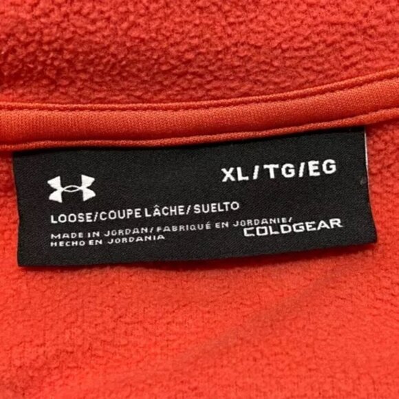 Under Armour Scuba Neck Hoodie Women's XL Salmon/Red Cold Gear UA Logo w/Pockets - Picture 10 of 11
